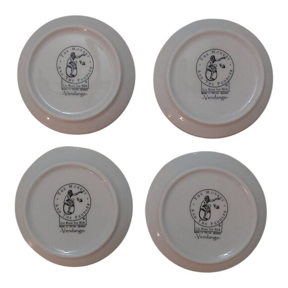 Set of 4 BIA Vendange Saucer Plates with Grape Leaf Motif - Picture 5 of 8